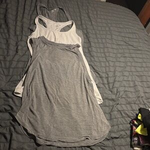 GAP Gray and White Tank Tops